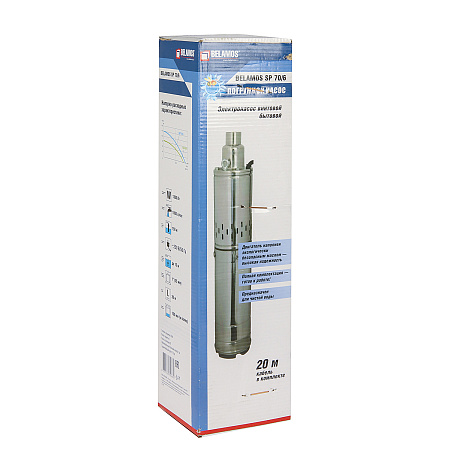 Насос погружной скважинный винтовой шнур20м 1300Вт 1800л/час напор150м BELAMOS SP70/6 *1