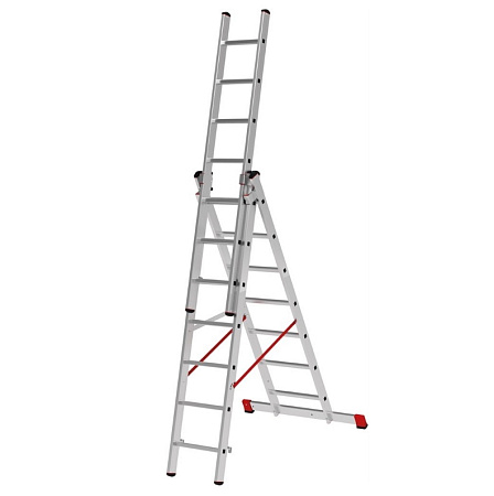 Лестница многофункциональная складная алюм. 3х15ступ.,общ.дл.9,7м,max нагр.150кг Профф.604315 "НВ"*1