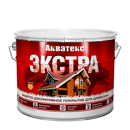 Защитно-декоративное покрытие для древесины алкидное груша 9 л Акватекс-ЭКСТРА *1/55