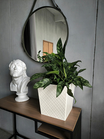 Кашпо пластм. "Manhattan Cube" 22л/вставка19л 301х301мм h315мм Белосн. жасмин IG671210048*1/4