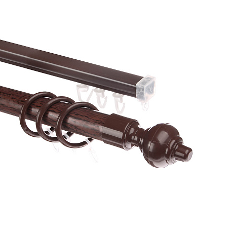 Карниз круглый d28мм Орех + U-шина 3,0 Магеллан *5