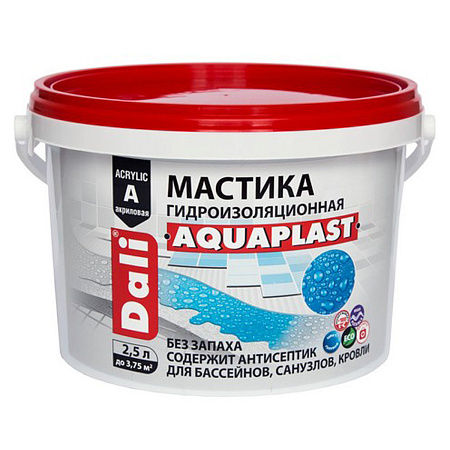 Мастика акриловая гидроизоляционная голубая 2,5 л Аквапласт ДАЛИ *1/4/120