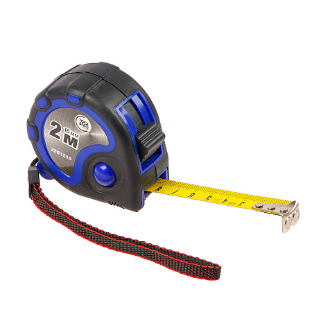 Рулетка  2м х16мм резино-пластик. корпус стальная лента фиксатор магнит арт.2501510 T4P *1/12/180