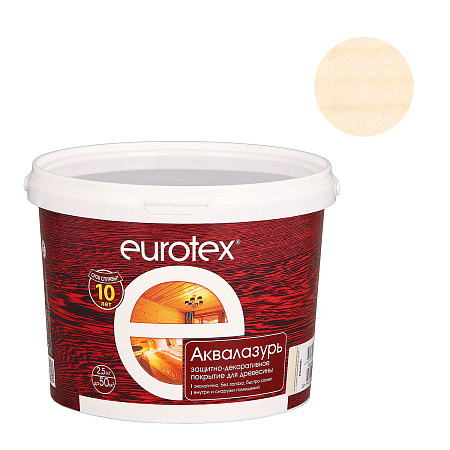 Защитно-декоративное покрытие для древесины акриловое ваниль 2,5 кг Eurotex *1/4/168