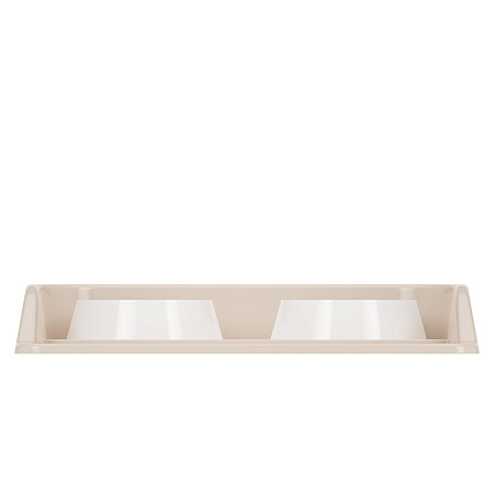 Миски для животных пластм. 2-е ёмкости на ПОДДОНЕ 410х300х60мм Бежевый М8631 *1/10