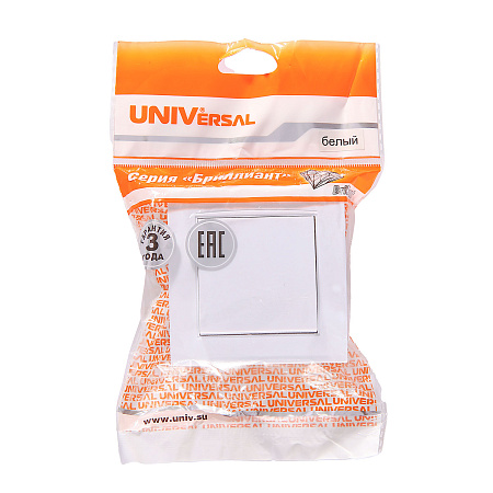 Выключатель "Бриллиант" СП 1кл. белый 10А IP20 UNIVersa 7947366 *10/100