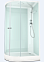 Кабина душевая120*80*218 Delight Slim128R  поддон низкий стек.матовое,б/эл,ст.белые DOMANI-Spa3уп