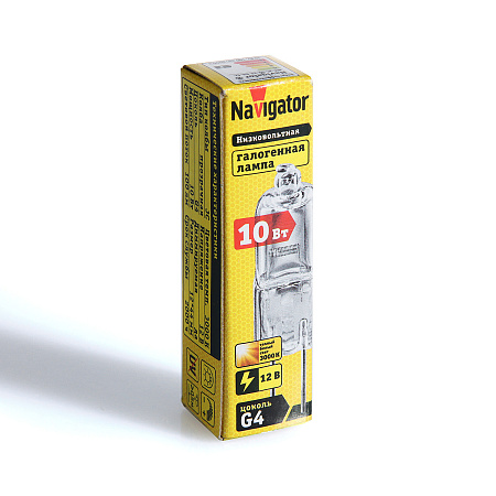 Лампа накаливания галогенная капсульная 10W-12V G4 JC Navigator 94209 *5/100