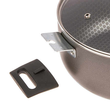 Кастрюля алюмин. антипригарная "Jarko" "Terra" д/ИНДУКЦ.плит 1,2л d16см.Дл.р, ст.кр. JTr-416-11 *1/4