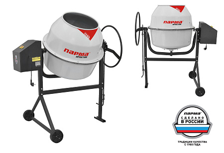 Бетоносмеситель 200л 600Вт венец чугун объём загрузки 85л Б-201-ЭМ Практик ПАРМА *1/3