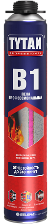 Пена монтажная профес. 1000мл/840гр огнестойкая "TYTAN В1" 17002/23268 до 37л   *1/12