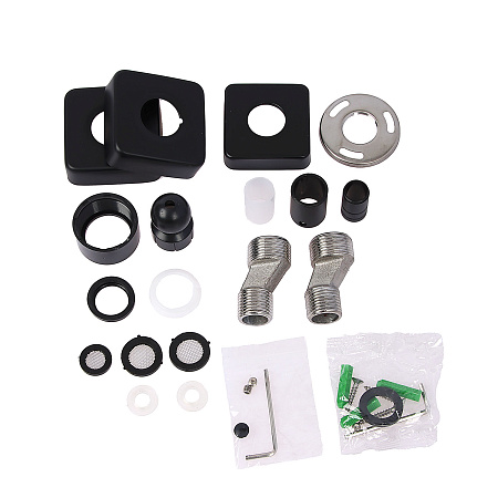 Смеситель д/ванны со стойкой для душа + ручной душ Fmark FS8145-35H черная *1