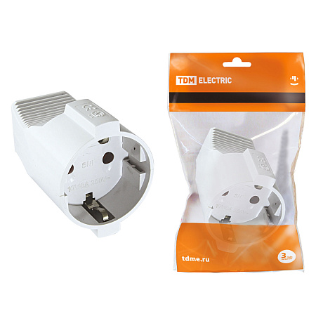 Розетка кабельная с з/к белый 16А 250В TDM SQ1806-0031  *10/20/200