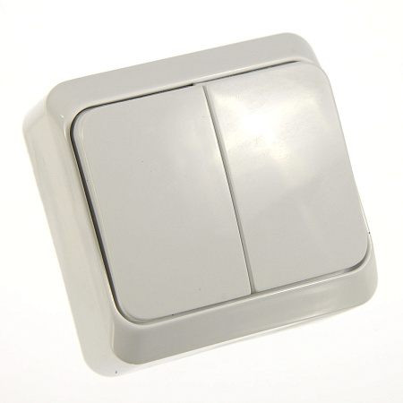 Выключатель "Этюд" ОП 2кл. белый с подсветкой ВА10-006В  *10/25