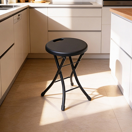 Табурет Складной с пластм. кругл.сидением, металл.опоры с dтруб 22мм цвета:"микс"ТПС1 "Ника" *1/6