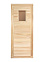 Дверь глухая со стеклом 1,7х0,7 м., липа Класс Б, 34021 "Банные штучки" *1