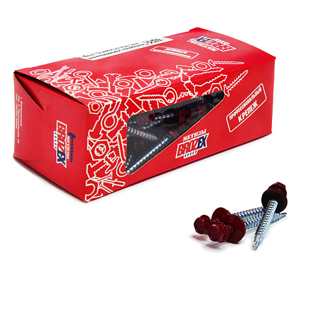 Саморезы кровельные BROZEX коробка 4,8*51 (70шт) RAL 3011 красн-корич *6