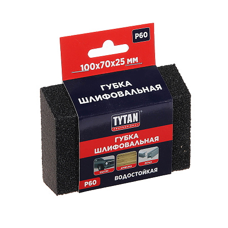 Губка шлифовальная Р 60 25х70х100мм угловая арт.40364 TYTAN *1/200