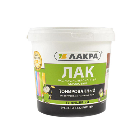 Лак акриловый для наружных и внутренних работ тонированный Бесцветный  0,9 кг Лакра  * 6/432