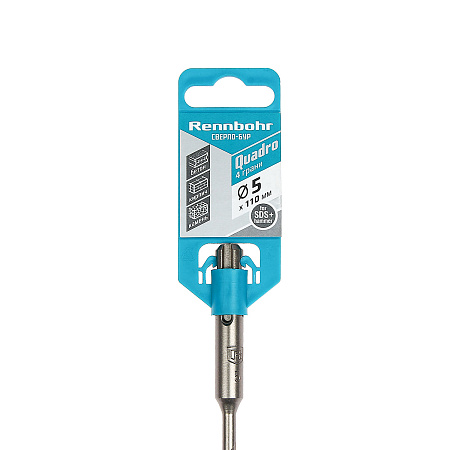 Бур по бетону  5*110мм SDS-plus 4 грани (510511) Quadro Rennbohr *1/25/200