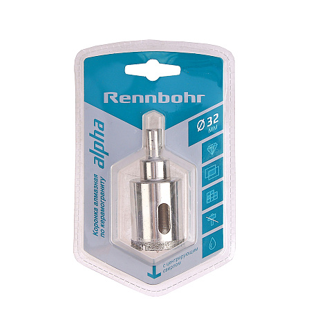 Коронка по керамограниту 32мм алмазная центрирующее сверло (676232) Rennbohr  *1/10/120