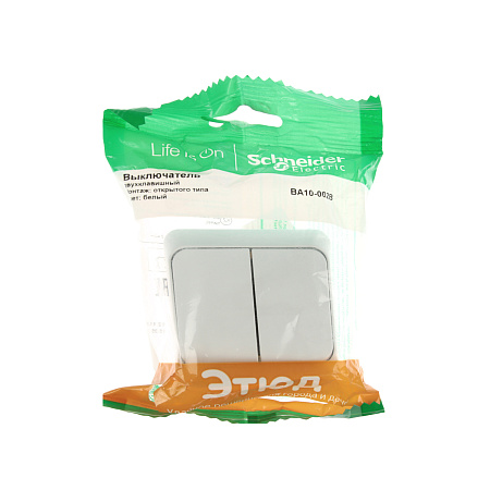 Выключатель "Этюд" ОП 2кл. белый ВА10-002В  *10/25