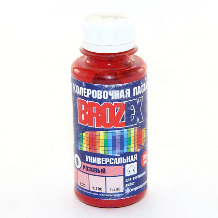 Колер паста розовый №09 0,1 л BROZEX *6/108