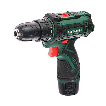 Дрель-шуруповерт 12В 2скор.0-400/0-1400об/м 25Нм 2Ач 1,5ч 2аккум LI-ION DC1202 PROMO FAVOURITE *1/10
