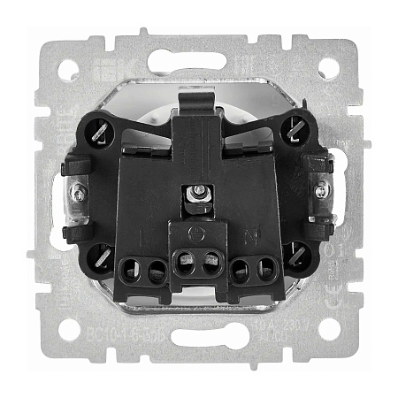 Механизм розетки "BRITE" 1-мест. белый с заземлением 16 А IEK BR-R11-16-K01-F  *10/100
