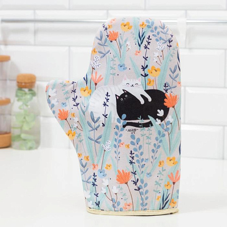 Варежка-прихватка 20х28см I meow you саржа, 100% хлопок Этель*1