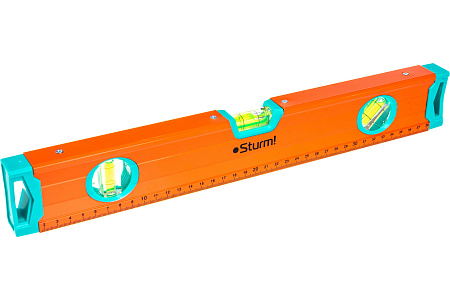 Уровень  40см коробчатый стальной 2колбы+1пов фрезерован.магнитн.линейка арт.2015-05-400 STURM *1/50