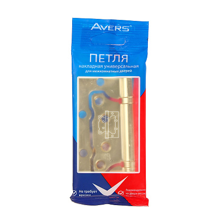 Петля без врезки 100*75*2,5мм ЗОЛОТО G AVERS *1/20/100