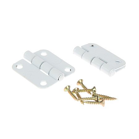 Петля накладная полимер.40мм белая (комплект 2 шт+саморезы) ДомоСтрой *1/200