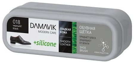Губка д/обуви для гладкой кожи ДАМАВИК  с силиконом черная *5/100