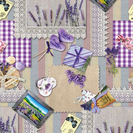 Клеёнка на нетканой основе "Dekorama" "Прованс" шир.1,4м 208 А *20