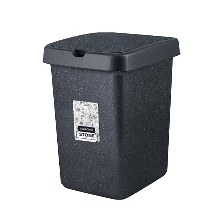 Контейнер д/мусора пластм. с откидной+"плавающей" крышкой 25л "Step" Т.камSC460511026"Spin Clea"*1/4