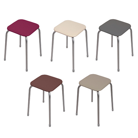 Табурет с мягким квадр.сидением, металл.опоры с dтруб 20мм "Эконом 3" цвета:"микс" ТЭ3 "Ника" *10