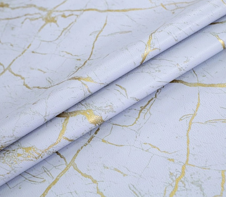 Клеёнка на тканевой основе "кожа" "Модерн" "Св.серая с золотом" шир.1,37м GW-21291 "Great Way" *20