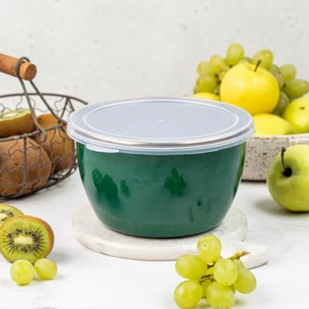 Миска эмалированная с п/э плотной крышкой "Solo" 1,7л d16см 368664 ("МЕТРОТ" Сербия) *1/4