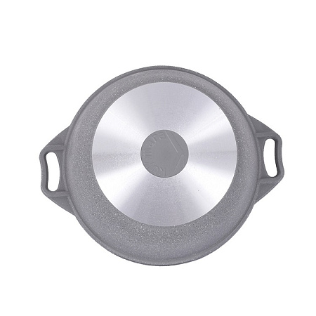 Кастрюля алюм. литая а/приг. Kukmara "Мраморная" светлый 4,0л  Стекл.кр. кмс42а (Кукмор) *1/3