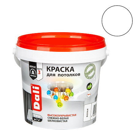 Краска акриловая для потолков 0,9 л ДАЛИ снежно-белая матовая *6/384