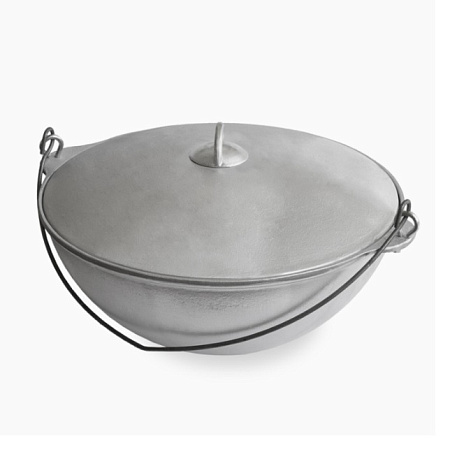 Казан алюм. литой  8,0л с крышкой, с дужкой (3-15М2к-Д)  (Балезино)  *1/2