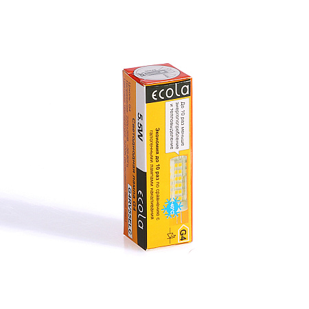 Лампа светодиодная капсульная 5,5W-220V G4 4K нейтральный Ecola 57x16 G4RV55ELC *10/100