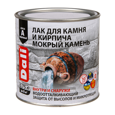 Лак акриловый органораствор. для наружных и внутренних работ по камню и кирпичу 0,75 л ДАЛИ*1/6/576