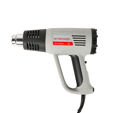 Фен строительный 2000Вт  60-600°С 300-500 л/мин 1 насадка ФЭ-2000Э ИНТЕРСКОЛ *1/10