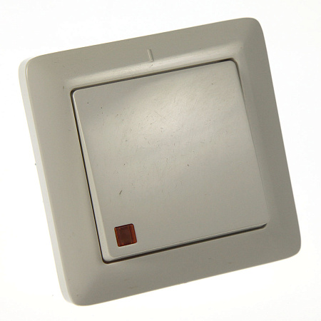 Выключатель "Хит" СП 1кл. белый с подсветкой ВС16-135-б  *10/96