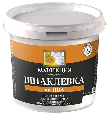 Шпаклевка на ПВА  для внутренних работ 1,5 кг КОЛЛЕКЦИЯ  Ижсинтез *12
