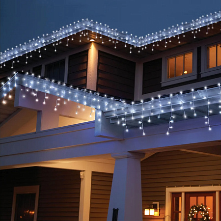 Гирлянда Бахрома 3*0,7м 100LED теплый белый Статичное свечение IP45 белый провод 220V 143   *1/50
