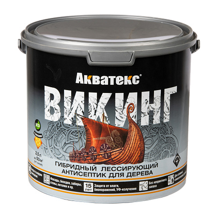 Антисептик для дерева гибридный лессирующий палисандр 2,5 л Акватекс ВИКИНГ *1/4/144