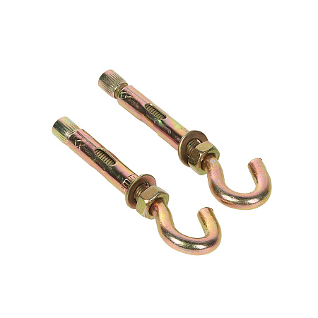 Анкерный болт 10х60 с крюком М8 (2шт) пакет  BROZEX  *10/100